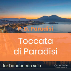 Cover for the score "Toccata di Paradisi", bandoneon version.